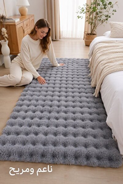 Generic 1 Faux Rabbit Fur Non Slip Washable Runner Rug Bedroom Soft Shaggy Wa...