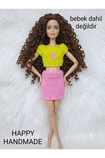 HAPPY HANDMADE ELBİSE..../2Lİ TAKIM/OYUNCAK BEBEK KIYAFETİ/CROP MİNİ ETEK TAK...