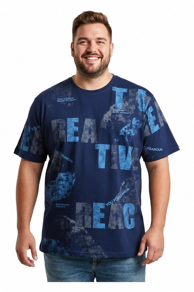 ANNEX Large Size Cotton Comfortable Fit Daily Use Crew Neck Men's T-Shirt