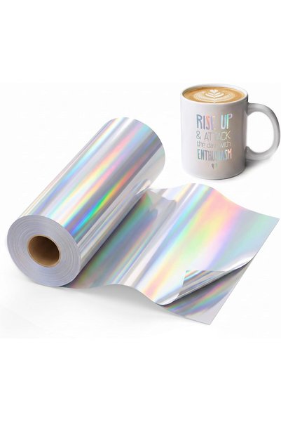 Generic Brand Holographic Silver Permanent Vinyl Sticker – 12-inch x 40-foot ...