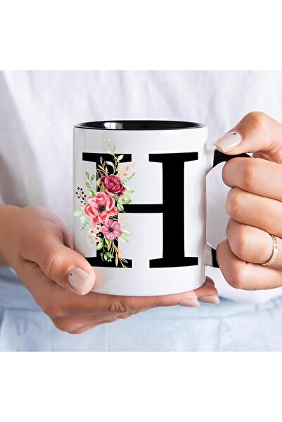 Generic Personalized Initial Mug Letter,Coffee Mugs with Flowers Alphabet,Mug...
