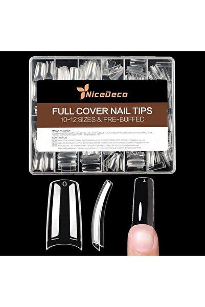 Nicedeco أظافر صناعية قصيرة، أظافر لاصقة، أظافر طبيعية شفافة بتغطية كاملة، أظ...