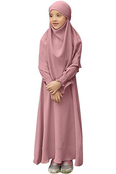 IDOPIP Muslim Dress for Girls Islamic Prayer Abaya Smocked Long Sleeve Kaftan...