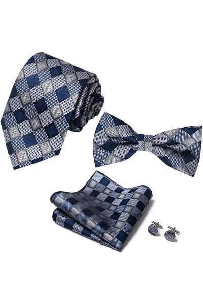 GENERAL [5 in 1] Men's Pretied Bow Ties Paisley Floral Stripe Bow Tie, Pocket...