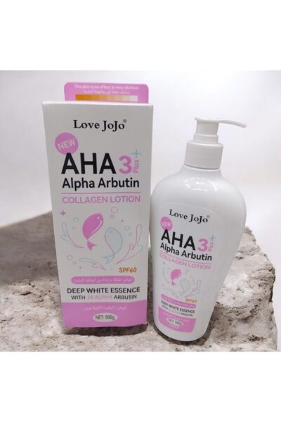 LOVE JOJO AHA 3+ Alpha Arbutin Collagen Body Lotion SPF 60, Hydrating Moistur...