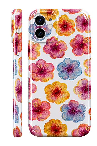 WANNA PROTECT iPhone 11 Hibiscus Protect Slim Parlak Tam Kaplayan Baskı Kamer...