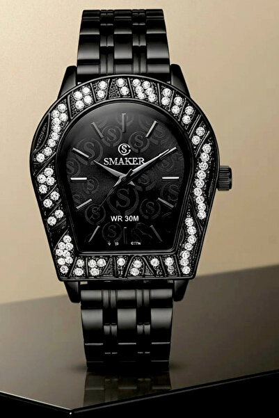 SMAKER WR30M Analog Quartz Watch – Crystal-Decorated Classic Round Dial Fashi...