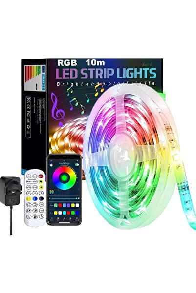 UanTii 12V RGB LED Strip Lights Bluetooth APP Control Music Sync Color Changi...