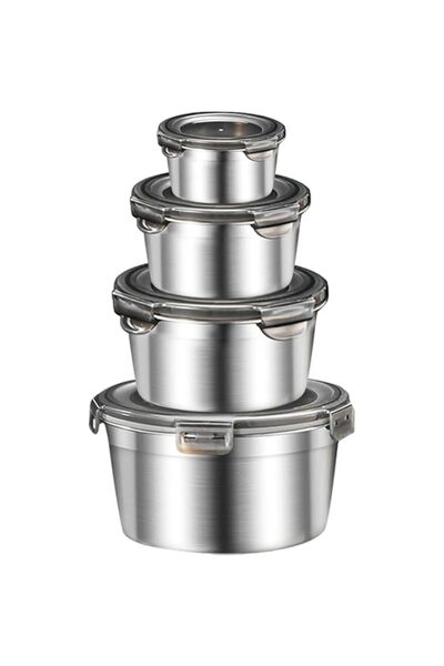 Generic Steel Food Containers with Airtight Lids 4 Pack - Meal Prep Container...