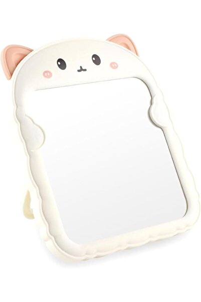 Tazweeq Table Desk Vanity Makeup Mirror, Cute Cartoon Cat Mirror with Stand f...
