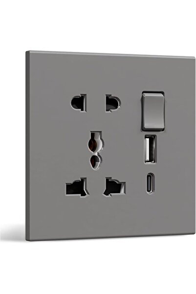 Bseed مقبس حائط عالمي بخمسة مسامير مع منافذ شحن USB C و USB A، لوحة كمبيوتر م...