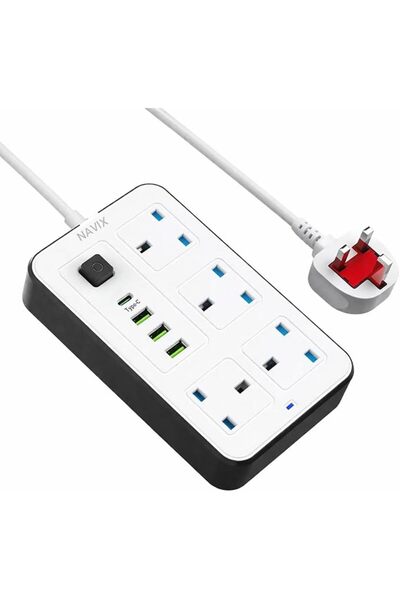 Navixx NAVIX 13 Amps Power Strip Extension, 3M Cord, Supports 2500W Max (250V...