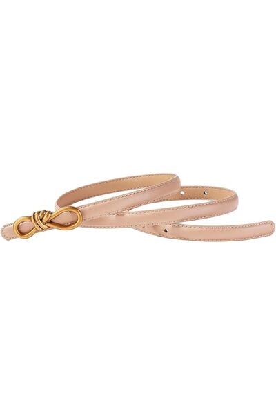 GENERAL Women's Decorative Belt Women Leather Knotted Thin Waist Belt Geometr...