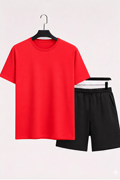 MAGORS Printless Cotton Normal Fit Children's T-Shirt-Shorts Two-Piece Set