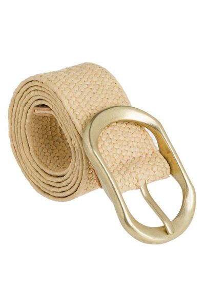 OEM Curea de Vara Elastica cu Catarama Ovala Aurie pentru Femei 110x3cm