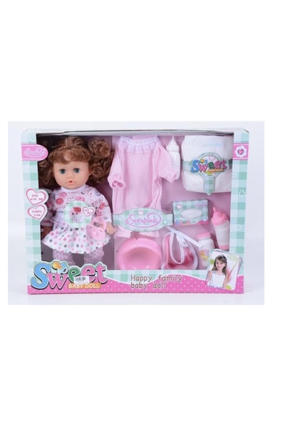 Toy Păpușă interactivă Sweet Babydoll cu oliță, schimbare de haine și sunete