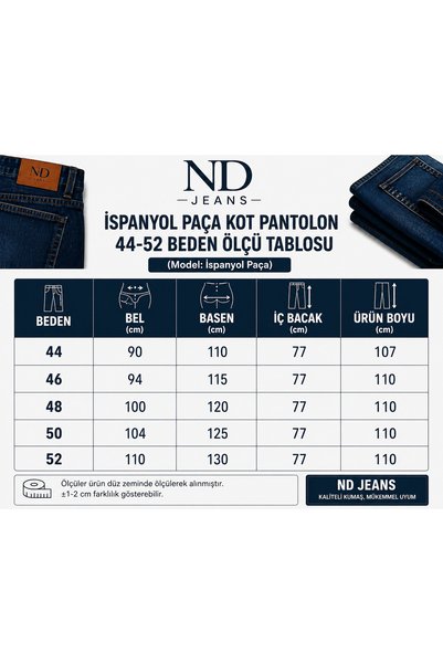 nd jeans Kadın-Premium Yüksek Bel Toparlayıcı Esnek Rahat Kalıp İspanyol Paça Kot Pantolon-mavi
