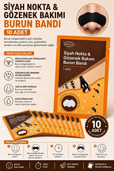 Nilu Moda Siyah Nokta & Gözenek Bakımı Burun Bandı – 10 Adet | Derinlemesine ...
