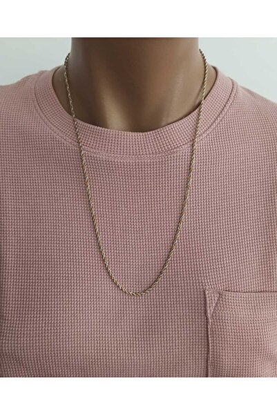 Simge Gümüş Steel Two Color Chain Necklace