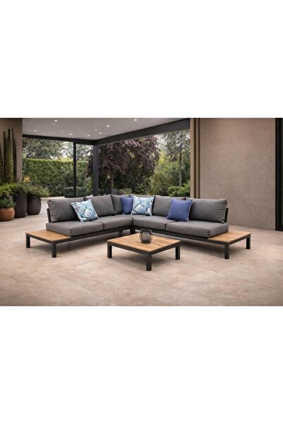 larissa design balkon bahçe mobilyası sehpa dahil 200x200