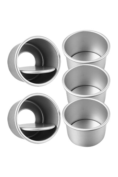 Generic Alipis 5Pcs Round Cake Pans Set 2 Inch Aluminum Alloy Baking Molds wi...