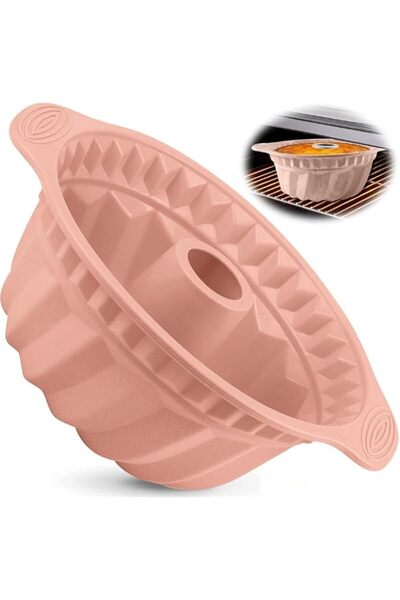 Generic Silicone Cake Pan, Non-stick Fluted Bakeware 11.4 * 9.6 Inch with Stu...