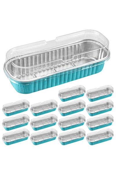 Generic 50 Pack Reusable Aluminum Loaf Pans with Lids, 200ml Thickened Non-St...
