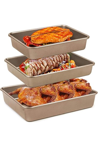 Generic Bolivia's Baking Pan Set, 3 Pcs Non-Toxic Deep Cake Pans with Durable...