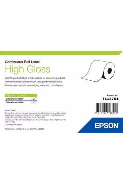 EPSON Ταινία Εκτυπωτή Ετικετών Υψηλής Γυαλάδας 33μ x 76χιλ. 1 τεμάχιο