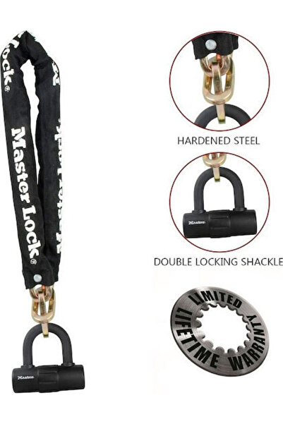 Master Games Κλειδαριά Μοτοσικλέτας Master Lock Ατσάλινη με Κλειδί Μίνι Κλειδ...