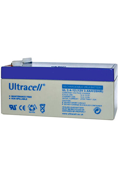 Ultracell Μπαταρία UPS UL 3.4-12 με χωρητικότητα 3.4Ah και τάση 12V, 1 τεμάχιο