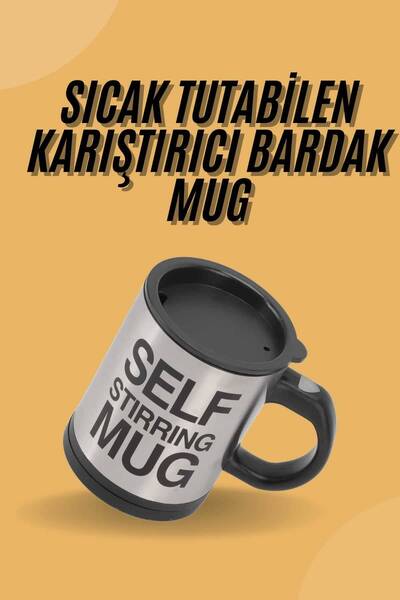 pınaxar Warm Thermos Cup Self Stirring Mixer Mug