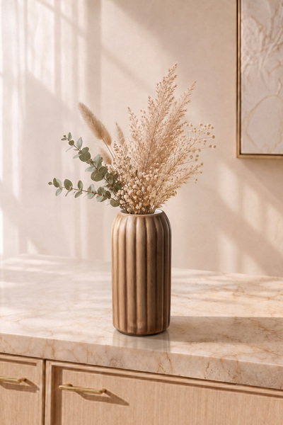 KHAKMA Vază decorativă cu dungi – Vază decorativă modernă, lucrată manual |  ...