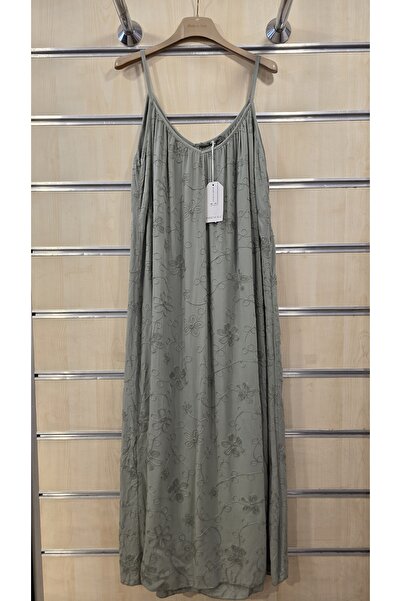 Park Moda Long Dress with Rope Straps and Floral Embossing