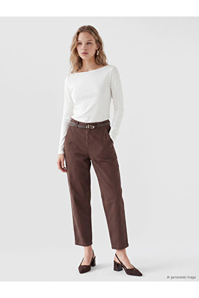 LC Waikiki Quality Parts Beli Belted Carrot Fit Women's Jean Pants from Çeleb...