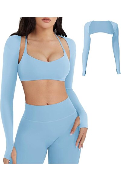 GENERAL YEOREO Women Crop Top Long Sleeve Bolero Open Front Workout Cropped S...
