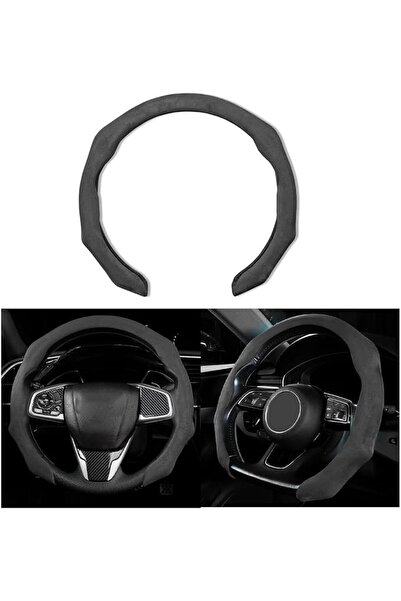 Generic 15-Inch Suede Car Steering Wheel Cover, Non-Slip Sport Design, Comfor...