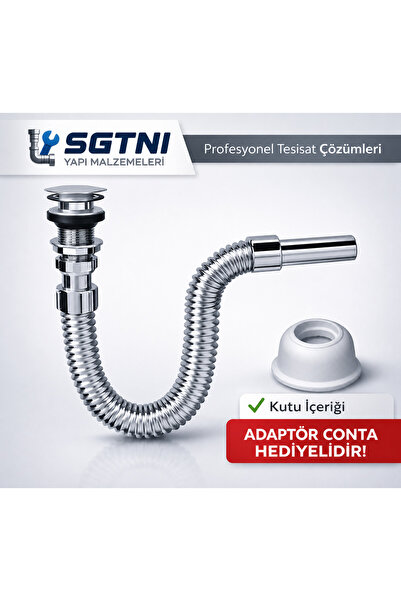 SGNTİ KROM KAPLI LAVABO SİFONU BASMALI POP-UP