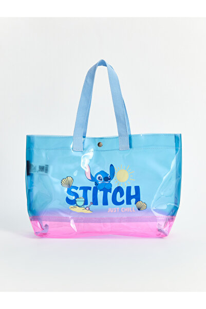 LC Waikiki حقيبة شاطئ للفتيات مطبوعة بتصميم TRENDLUCKY Farkıyla Stitch