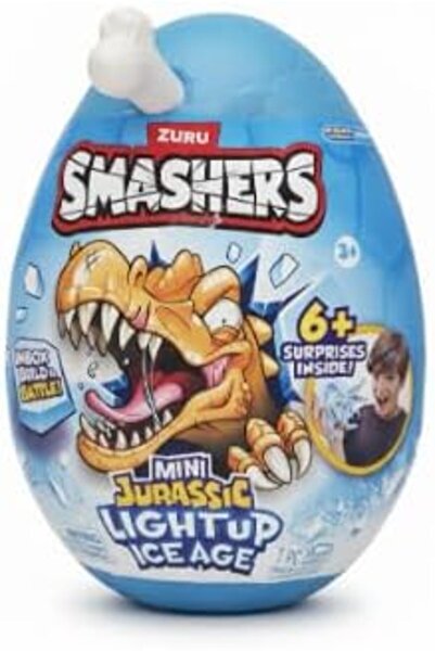 ZURU SMASHERS Smashers Mini Jurassic Light Up Ice Age Egg for Kids, Dinosaur ...
