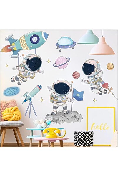 Aputue Astronaut Wall Stickers, 60x90cm Large Removable Space Decals, Solar S...