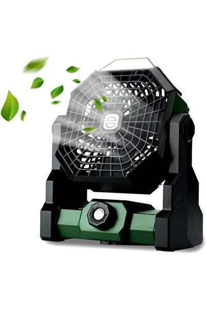 Morvena Picks Ventilator de camping portabil reîncărcabil cu lanternă LED, ro...