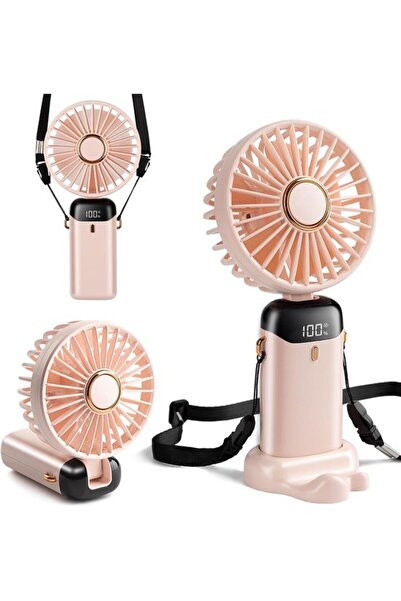 Morvena Picks Mini ventilator portabil, reîncărcabil tip C, 800 mAh, afișaj d...