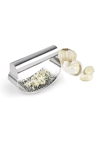 GENERAL 1PC Garlic Rocker Press Stainless Steel Curved Garlic Crusher Manual One Handed Mincer for Home Kitc