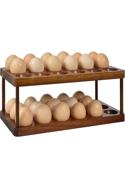 Arabest Wooden Egg Holder,36-Egg Capacity,Double Layers,Detachable,Countertop...
