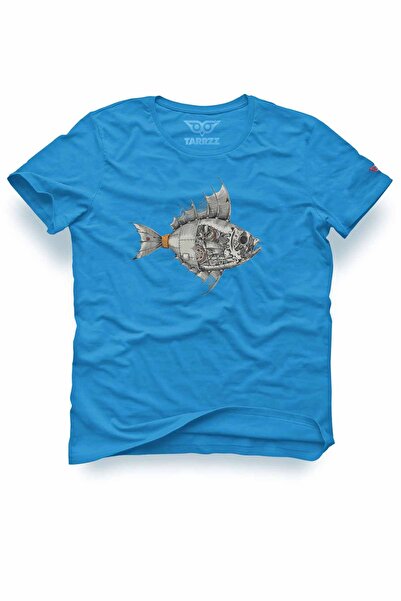 Tarrzzcom Unisex 100% Cotton Regular Fit Mechanical Fish Printed T-Shirt - St...