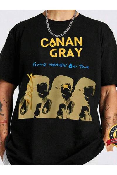 2BIR Gray Found Heaven On Tour T-Shirt,100%Cotton Short Sleeve Top For Mexica...