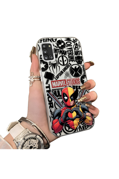 Hontinga Samsung Galaxy A31 Compatible Marvel Patterned Silicone Edge Hard Ba...