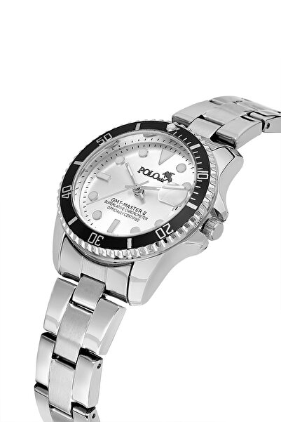Poloair Mercedes Women's Wristwatch with Calendar Silver Black Color Pl-1621B2X