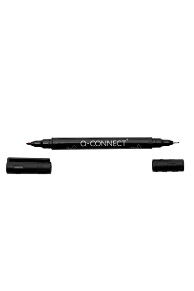 Q-Connect Marker Cd/Dvd Cu 2 Capete, Varfuri - 0.4/1Mm, - Negru, 1 mm